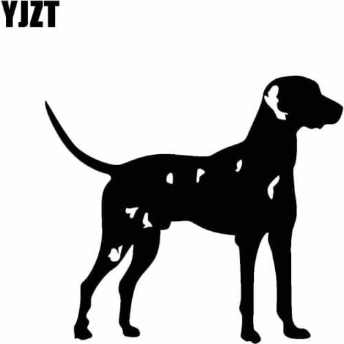 YJZT 14.4CM*13CM Dalmatinac Dog Decoration Car Sticker Decal Black/Silver C2-3137