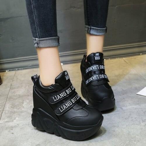 NEW Woman Casual Shoes 12 Cm Super Hihg Wedge Outdoor Female Hook Loop Comfortable Platform Sneakers jui98
