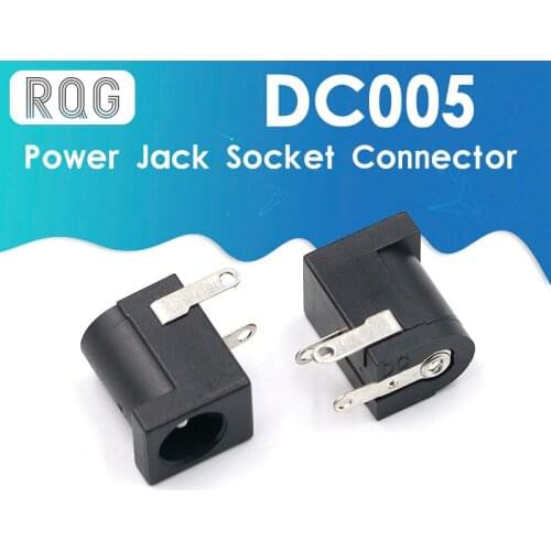 10Pcs DC-005 Black DC Power Jack Socket Connector DC005 5.5*2.1mm 2.1 socket Round the needle