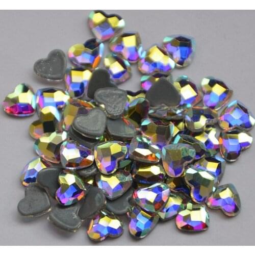 2018 New Arrived Best Quality 6mm Heart shape Crystal Clear AB Hot Fix Rhinestone More Shiny Super Bright Hotfix Iron On Stones