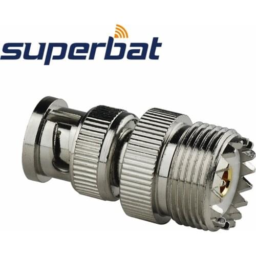 Superbat 5 pcs BNC-UHF Adapter BNC Male Plug to UHF Female Jack Straight RF Coaxial Connector