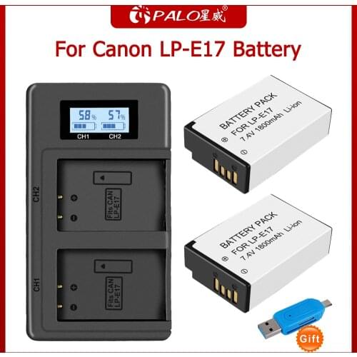 4Pcs LPE17 LP E17 LP-E17 Battery + LCD USB Dual Charger for Canon EOS 200D M3 M6 750D 760D T6i T6s 800D 8000D Kiss X8i Cameras