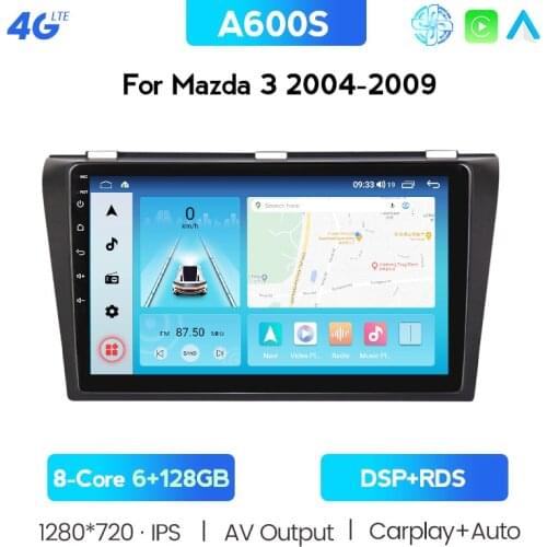 SWC Android 10.0 6G RAM 128G 2 Din Car Radio Multimedia Player For Mazda 3 2004-2013 Maxx Axela CAR PLAYER ANDROI GPS Stereo Dvd