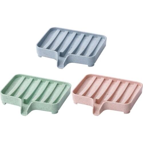 1PC Sponge Holder PP Wheat Straw Storage Rack Drain Soap Box Tray Soapbox Shower Soap Tray Tool Soap Dish Plate Holder