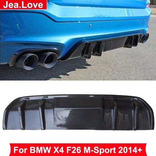 Real Carbon Fiber Rear Bumper Lip Spoiler Diffuser Car Body Modification Part For BMW F26 X4 Series M-Sport Version 2014 Up