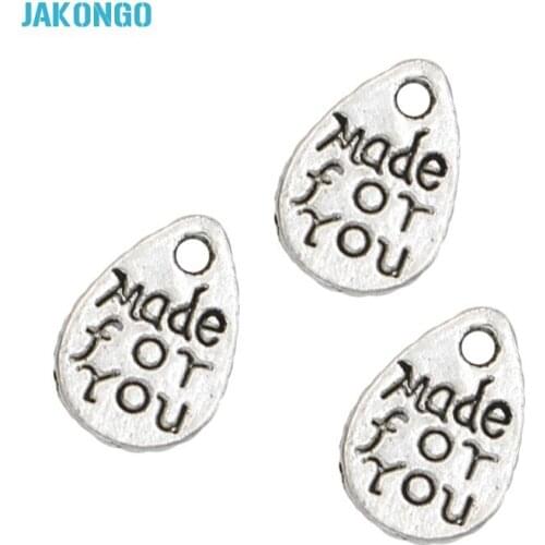 40PCS Made for You Charm Antique Silver Plated Pendants for Jewelry Making Jewelry Accessories Handmade Craft 11x8mm