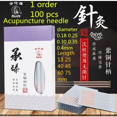 Hwato Disposable acupuncture needle copper handle sterilizing acupuncture needle Chinese traditional medical massage needle 100p