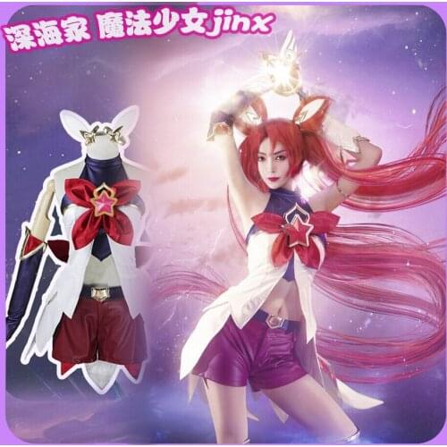 Hot Game LOL Jinx Cosplay Costumes Star Guardians Magic Girl Fashion Combat Uniform Suit Role Play Clothing Highly Quality