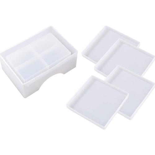 Square Resin Molds, Thickening Silicone Coaster Epoxy Molds Coaster Molds For Resin Casting, Cups Mats, Home Decoration