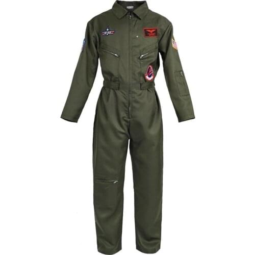 Top Gun Jumpsuit Cosplay Costume Adult Air Force Fighter Suit Halloween Cosplay Party Army Jumpsuit Costumes
