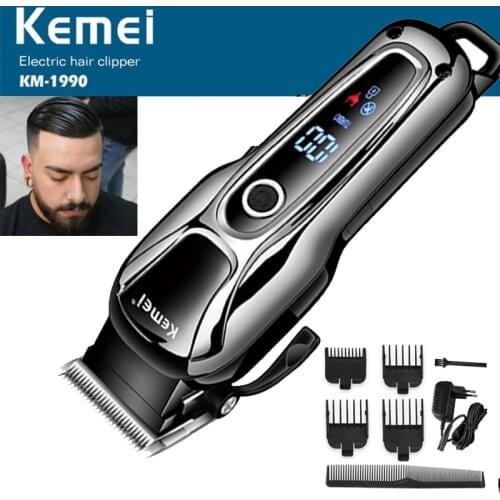 Kemei hair clipper professional hair barber Hair cutter 5 Trimmer in Hair clippers for men electric trimmers LCD Display machine