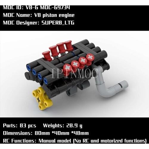 MOC-69734 V8 piston engine (5x8x6 studs) by SUPER8_LTG