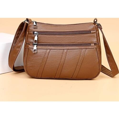 Fashion Women Solid Color PU Leather Multifunctional Crossbody Bag New Multi Pocket Large Capacity Shoulder Bag Female Retro Bag