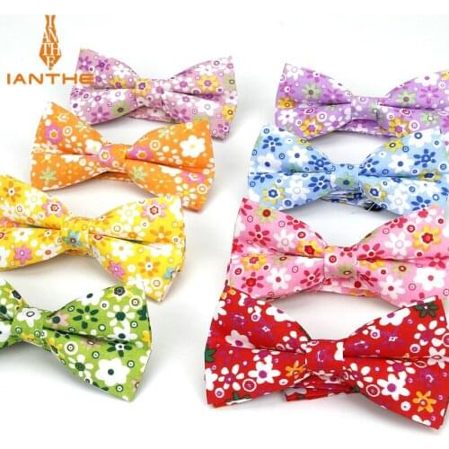 Brand New Men Vintage Flower Print Polyester Bow Tie Wedding Suit Bowtie For Man Male Neckwear Fashion Butterfly Gravata Necktie