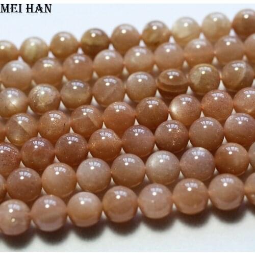 Meihan wholesale (38 beads/strand) natural 10mm+-0.2 orange moonstone smooth round loose beads stone wholesale