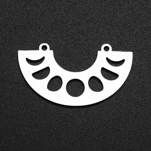 5pcs/lot 100% Stainless Steel Moon Charm Pendant Wholesale Finding Supplies Top Quality Never Fade Jewelry Necklace Making
