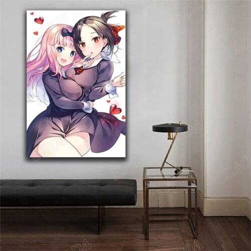 Anime Poster Kaguya-sama Love is War Shinomiya Kaguya Fujiwara Chika canvas Posters hd print wall art painting Home Decoration