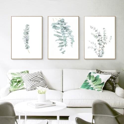 Leaf Nordic Poster Eucalyptus Canvas Painting Landscape Wall Art Pictures For Living Room Modern Decorative Prins On The Wall