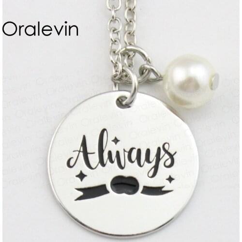 ALWAYS Inspirational Hand Stamped Custom Necklace Gift Jewelry,10Pcs/Lot, #LN715
