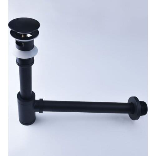 Basin Pop Up Drain Black Brass Bathroom Sink Siphon Drains Bottle Trap With Pop Up Drain Kit Sink Trap Pipe Waste Hardware