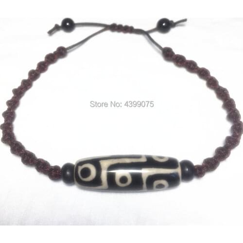 High quality Tibet Dzi Bracelet Natural Stone 9 Eyes Beads New Design Hand-woven bracelet Fengshui Beads Bracelet Free Shipping