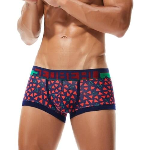 3pcs/lot SEOBEAN Men Underwear geomet Design Cotton Panties Fashion Boxers Shorts Home Loose Men boxer