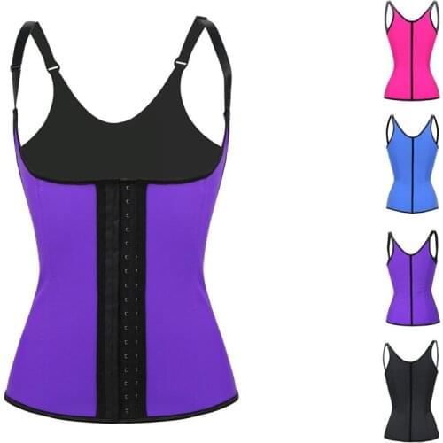 4 color body shapers with strap waist trainer with steel bones Latex Waist Trainer women Rubber Corset w7423