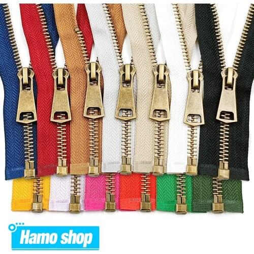 5# Colorful High Quality Open-End Auto Lock Copper Metal Zipper Diy Handcraft For Clothing Pocket Garment Shoes Bags Sewing