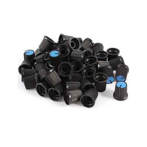 6mm Round Shaft Stereo Audio Rotary Switch Potentiometer Plastic Knobs x 50