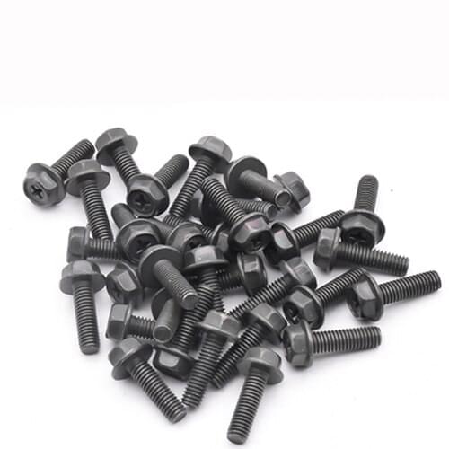 48pcs M6 Phillips motorcycle flange head screws bolts shell repair part round screw bolt thread nails