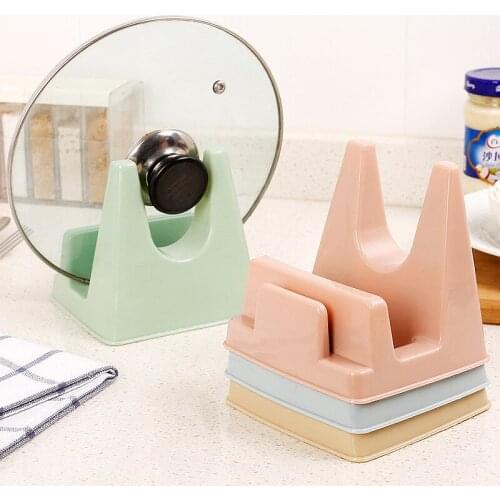 Pot and Lid Rack Kitchen Countertop Shelves Plastic Stand Punch-Free Storage Rack Kitchen Accessories Organizer Minimalist Style