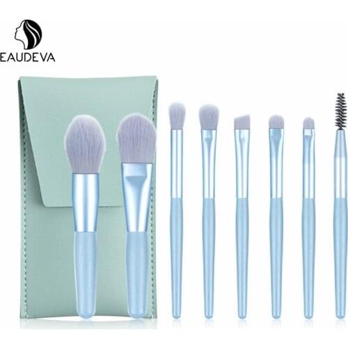 Mini 8Pcs Soft Makeup Brushes Set Travel Portable Eye Shadow Foundation Powder Eyelash Lip Concealer Blush Make Up Brush Set
