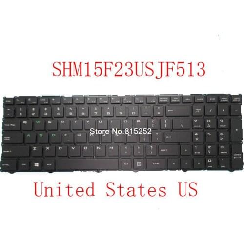 Laptop Keyboard For Shuttle SHM15F23USJF513 82R-15A030-4016 15F2JF513USL-B United States US New Black No Backlit film