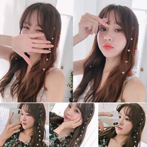 Lystrfac Korean Invisible Flower Tassel Hairclips for Women Girls Sweet Pearl Side Hairpin Headdress Female Hair Accessories