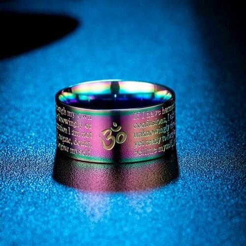 Steampunk gifts for men Accessories wholesale fashion stainless steel black rings mens large rings Colorful rotten english rings
