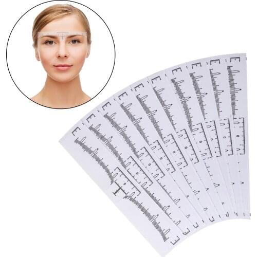 50PCS Disposable Eyebrow Ruler Sticker Tape Eyebrow Modeling Stencils for Makeup Tool Tattoo Supplies Accessories