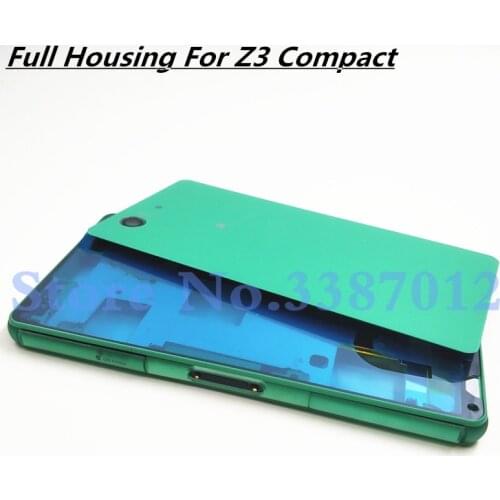 Full Housing Case For Sony Xperia Z3 Compact Z3 Mini D5803 D5833 LCD panel Frame Middle Bezel Battery door Cover