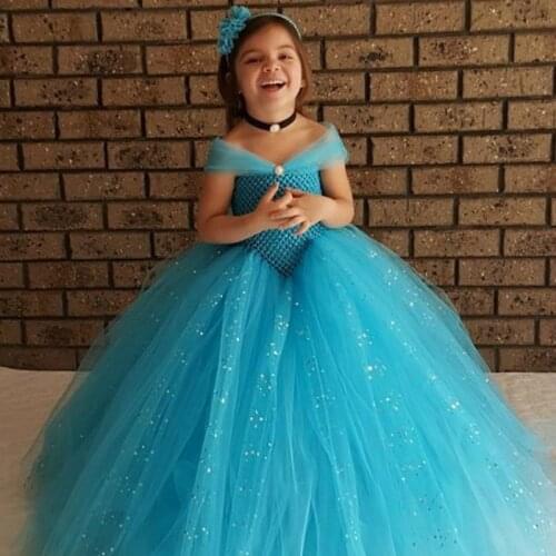 Royal Blue V- Shaped Girls Tutu Dress for Party Spark Tulle Stunning Blue Purple Glittery Kids Girl Dress for Wedding Clothes