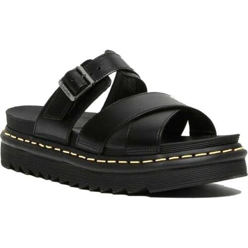 2021 Martens Ryker Genuine Leather Strap Slide Womens Sandals Platform Slippers Fashion summer shoes for women