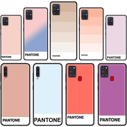 Silicone Cover for Samsung Galaxy A32 A52 A72 4G A12 A21S A51 A71 5G A21 EU A31 A41 Luxury Phone Case Shell Pantone Color Card