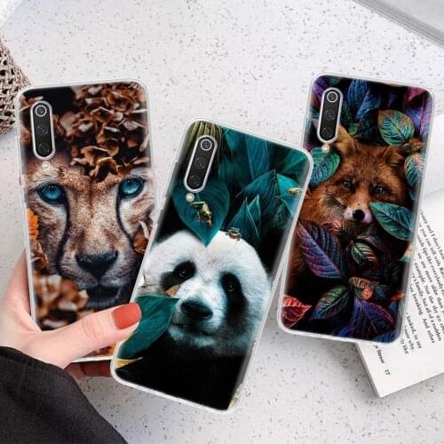 Panda Fox Cat In The Jungle Silicon Phone Case For Xiaomi Note 10 Mi 11 9 8 CC9 10T 9T 5X 6X A3 A2 A1 Lite Pro Poco F1 X3 Cover