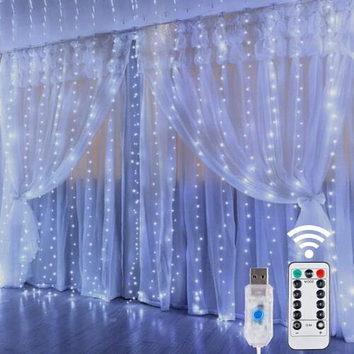 LED String Lights Christmas Decoration Remote Control USB Wedding Garland Curtain 3M Lamp Holiday For Bedroom Bulb Outdoor Fairy