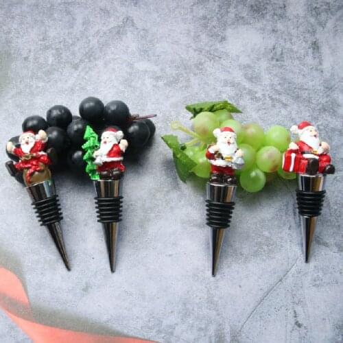 Wine Stopper Christmas Santa Claus Gift Wine Stopper Aluminum Metal Wine Bottle Stopper Barware Bar Tools Wine Accessories