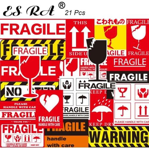 Stickers Warning Funny Fragile Pegatinas Waterproof Vinyl Reminder Waterproof Decals 21 Pcs Waterproof for Motor Skateboard