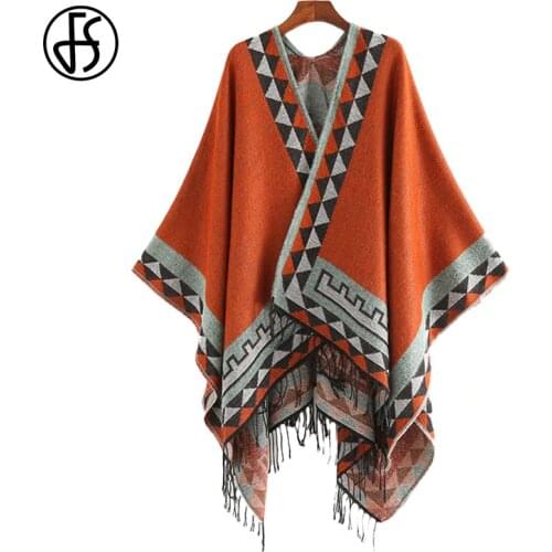 FS Indian Style Fashion Geometric Tassel Pashmina Poncho And Capes Coat Women Scarfs Autumn Winter Warm Shawl Cachemire Scarves