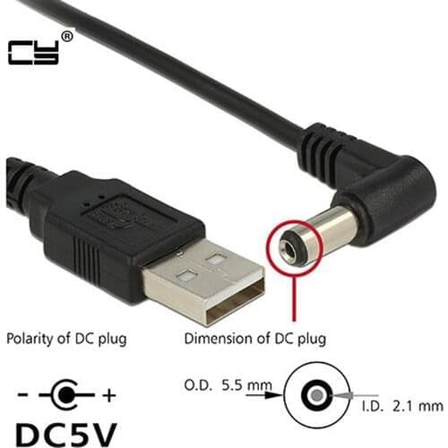 1pcs USB Male to 5.5 mm/2.1 mm 5.5*2.1 DC Barrel Jack Power Short Cable AC plug Transfer Connector Charger interface converter
