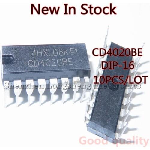 10PCS/LOT NEW CD4020BE DIP-16 Binary Count Divider