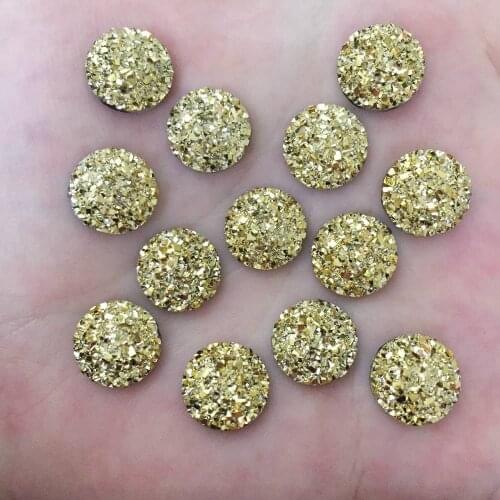 100pcs resin 12mm Round Ore gem Flat back rhinestone appliques DIY Wedding scrapbook ornament craft SF568