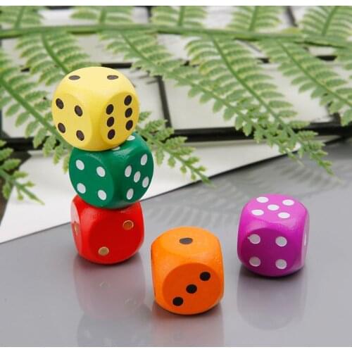 5pcs 16mm Wood Dice Number Round Corner Hexahedron For Family Party Kid Toys Bicycle Repair Tools Fix Repair