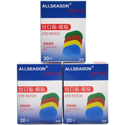 60PCs/3Boxes Colorful Breathable Eye Patch Band Eye Pad Adhesive Bandages Aid Medical Sterile First Aid Kit